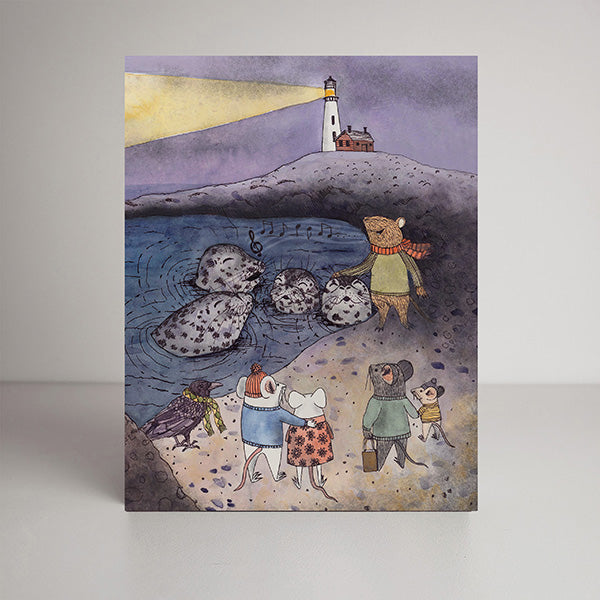 Harmonious Harbor blank notecard, card for sea dwellers