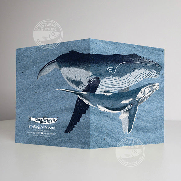 Humpback Whales A2 size (5.5" x 4.25") notecards