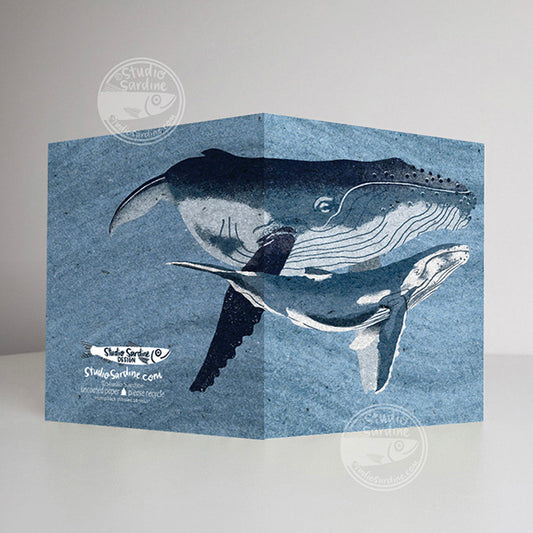 Humpback Whales A2 size (5.5" x 4.25") notecards