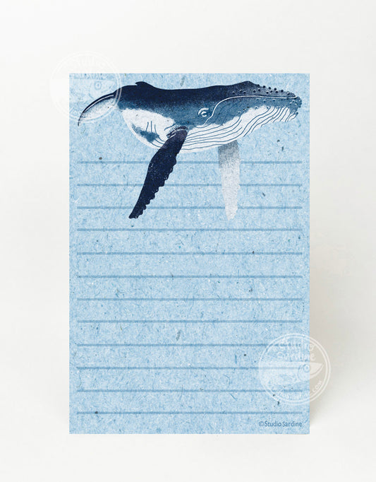 Humpback Whale 4" x 6" notepads, 50 pages each