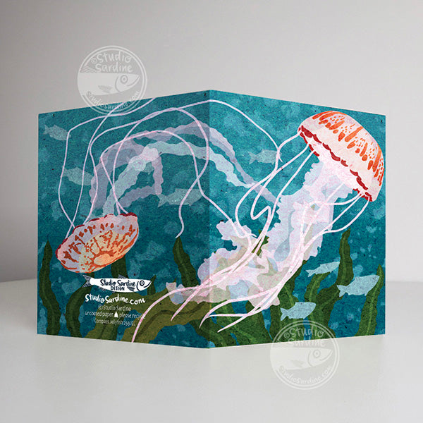 Compass Jellyfish A2 size (5.5" x 4.25") notecards