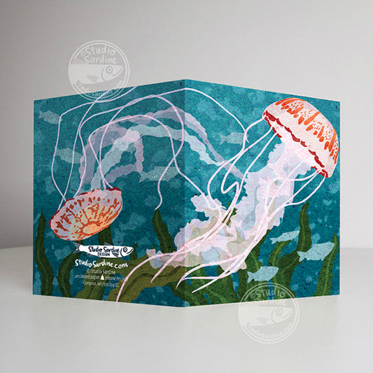 Compass Jellyfish A2 size (5.5" x 4.25") notecards
