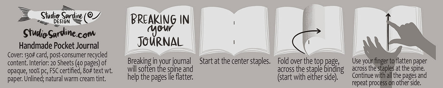 Handmade Pocket Journals, Personal Notebook