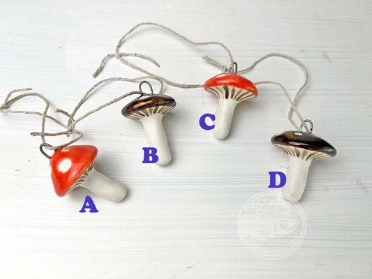 Studio Sardine Large Porcelain Mushroom Ornaments