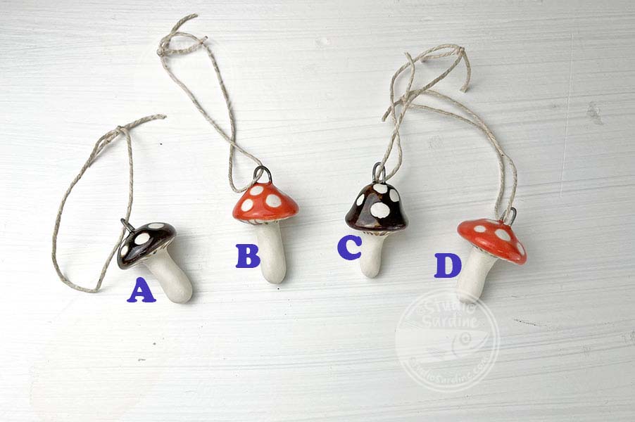 Studio Sardine Medium-sized Porcelain Mushroom Ornaments