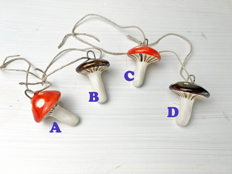 Large Porcelain Mushroom Ornaments