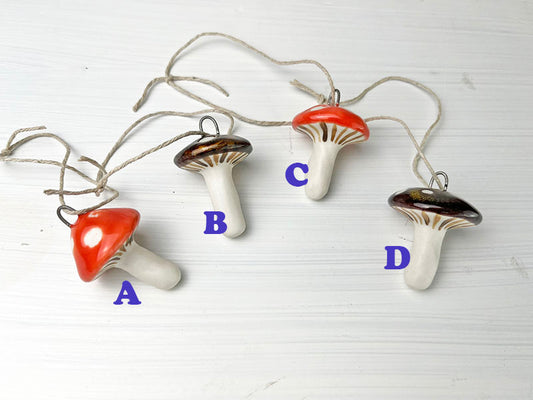 Large Porcelain Mushroom Ornaments