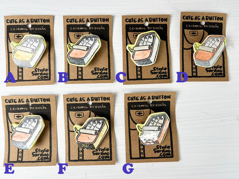 Sardine Can Brooches