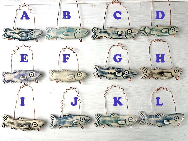 Studio Sardine Porcelain Sardine Ornaments