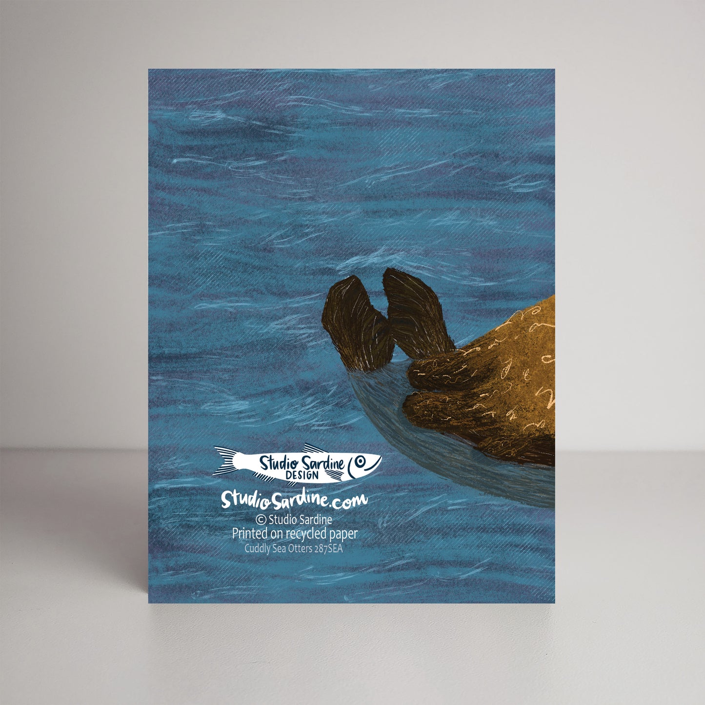 Cuddly Sea Otter A2 size (5.5" x 4.25") notecards