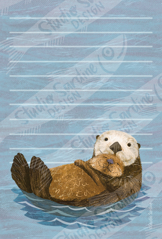 Cuddly Otters 4" x 6" notepads, 50 pages each