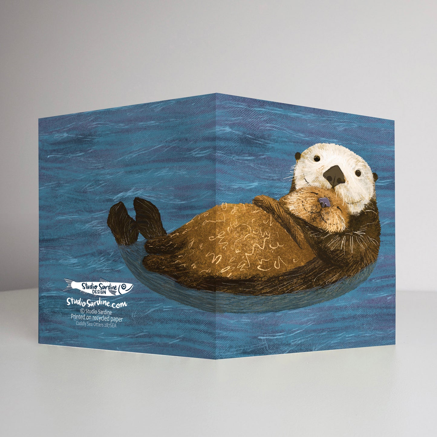 Cuddly Sea Otter A2 size (5.5" x 4.25") notecards