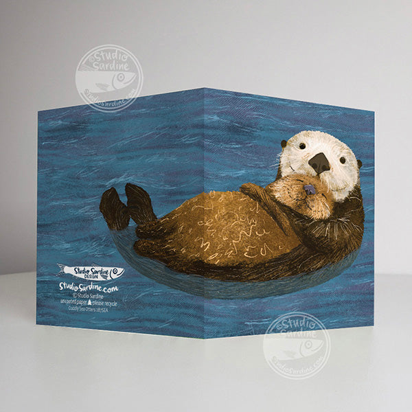 Cuddly Sea Otter A2 size (5.5" x 4.25") notecards