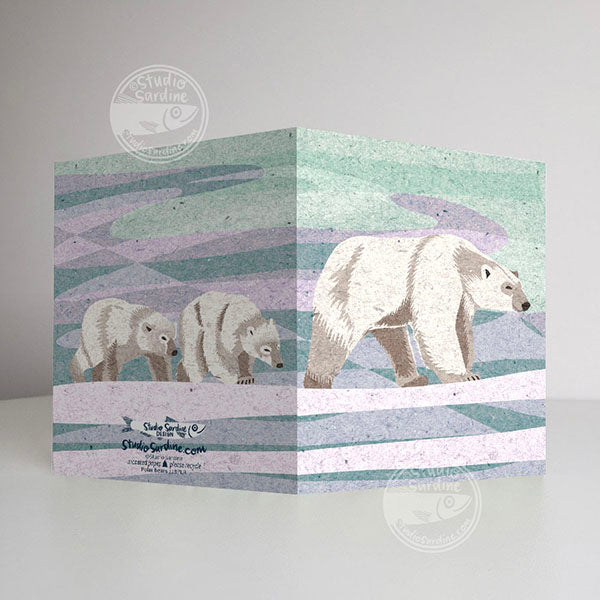 Polar Bears blank notecard, card for animal lovers