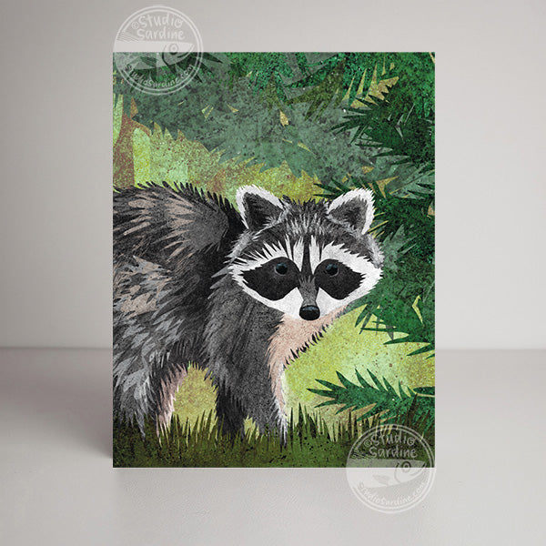 Studio Sardine Racoon A2 size (5.5" x 4.25") notecards, Blank Greeting Cards