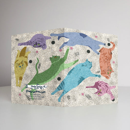 Rainbow Carpet Cats A2 size (5.5" x 4.25") notecards