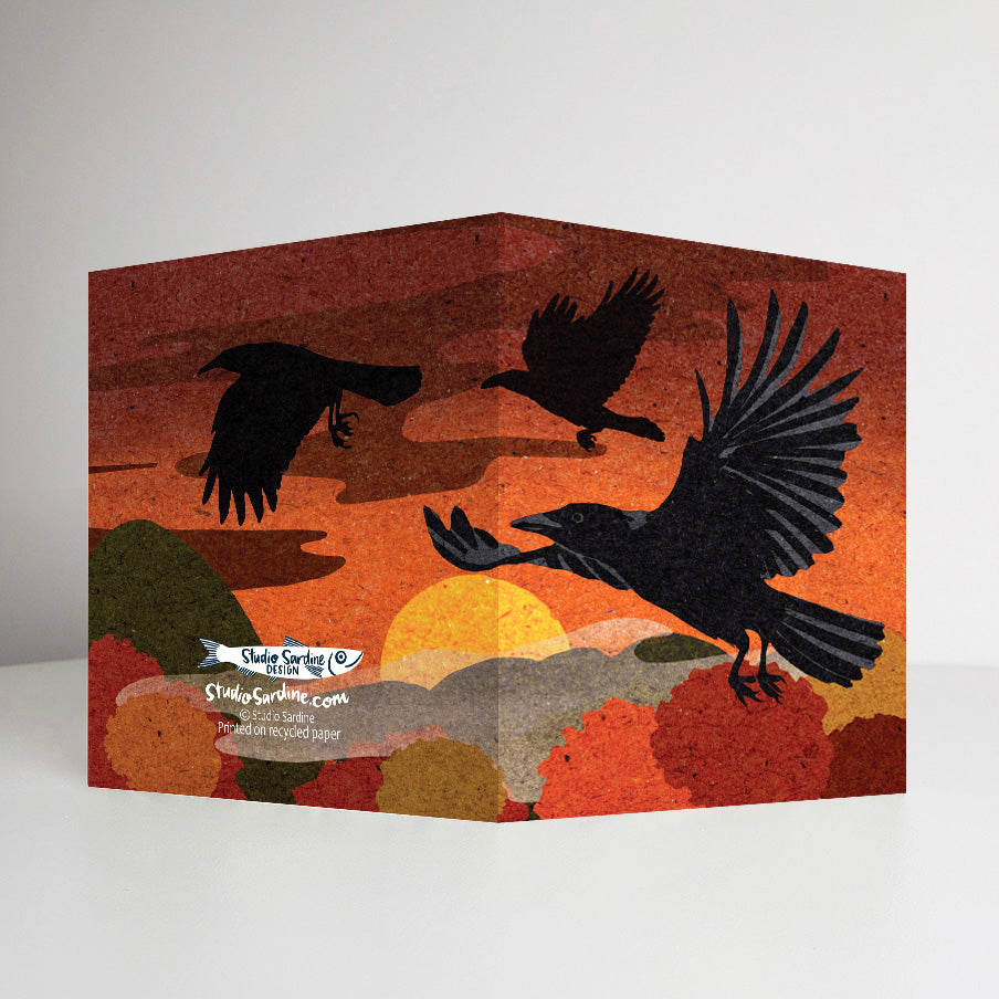 Sunset Ravens A2 size (5.5" x 4.25") notecards