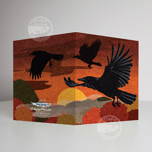 Sunset Ravens A2 size (5.5" x 4.25") notecards