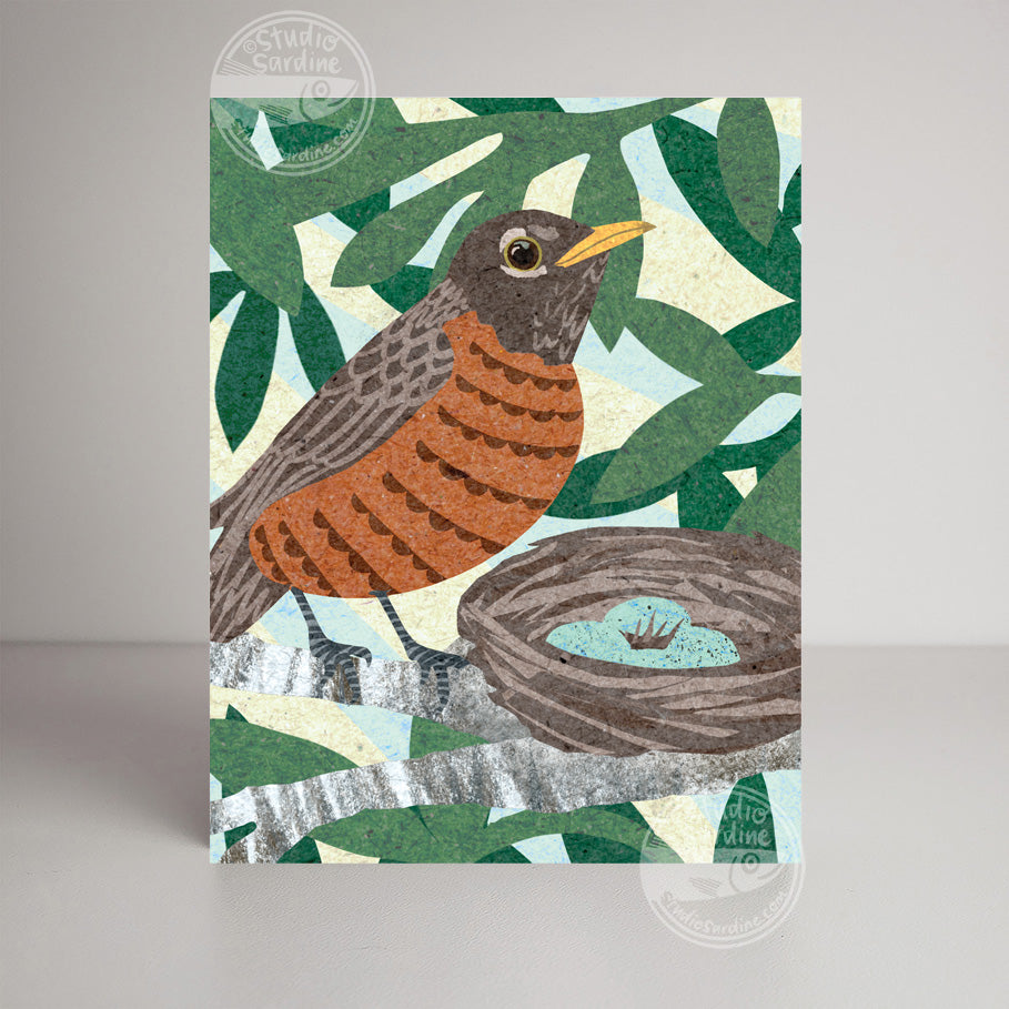 American Robin A2 size (5.5" x 4.25") notecards