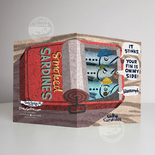Salty Sardines A2 size (5.5" x 4.25") notecards