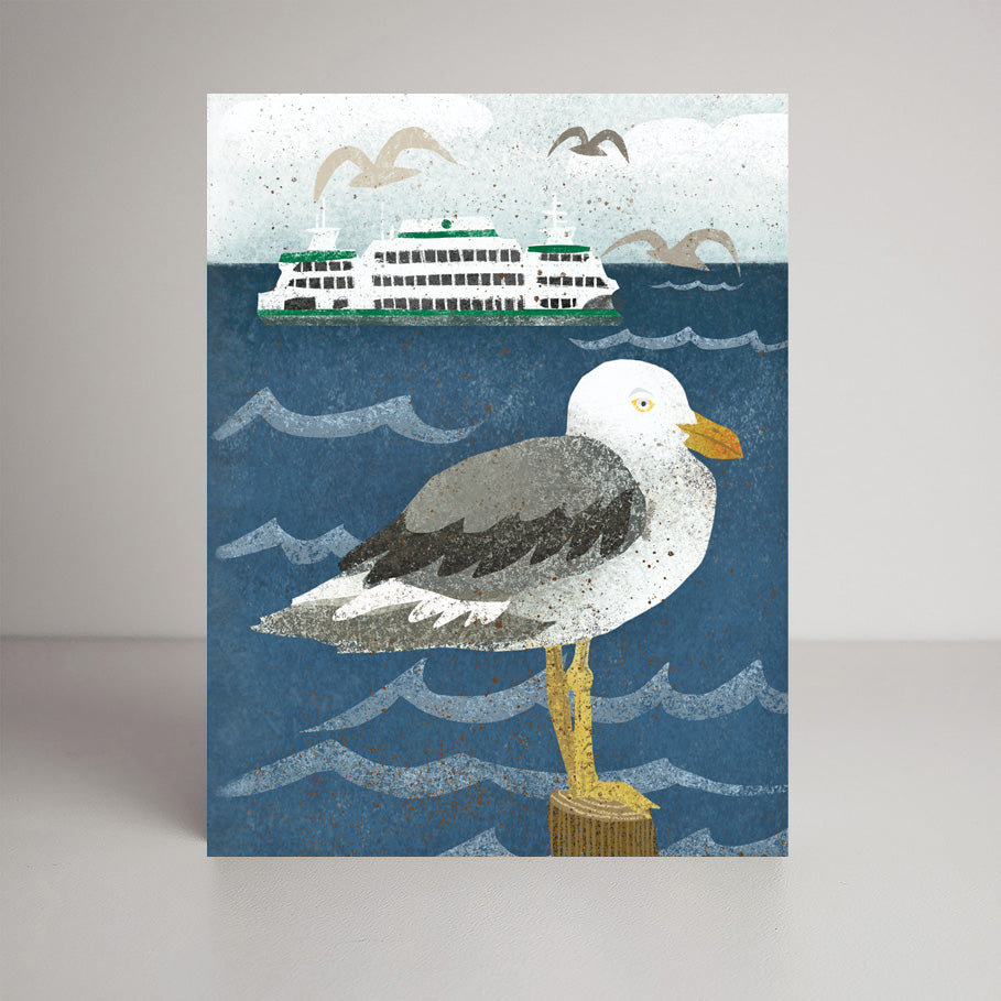 Seagull and Ferry A2 size (5.5" x 4.25") notecards