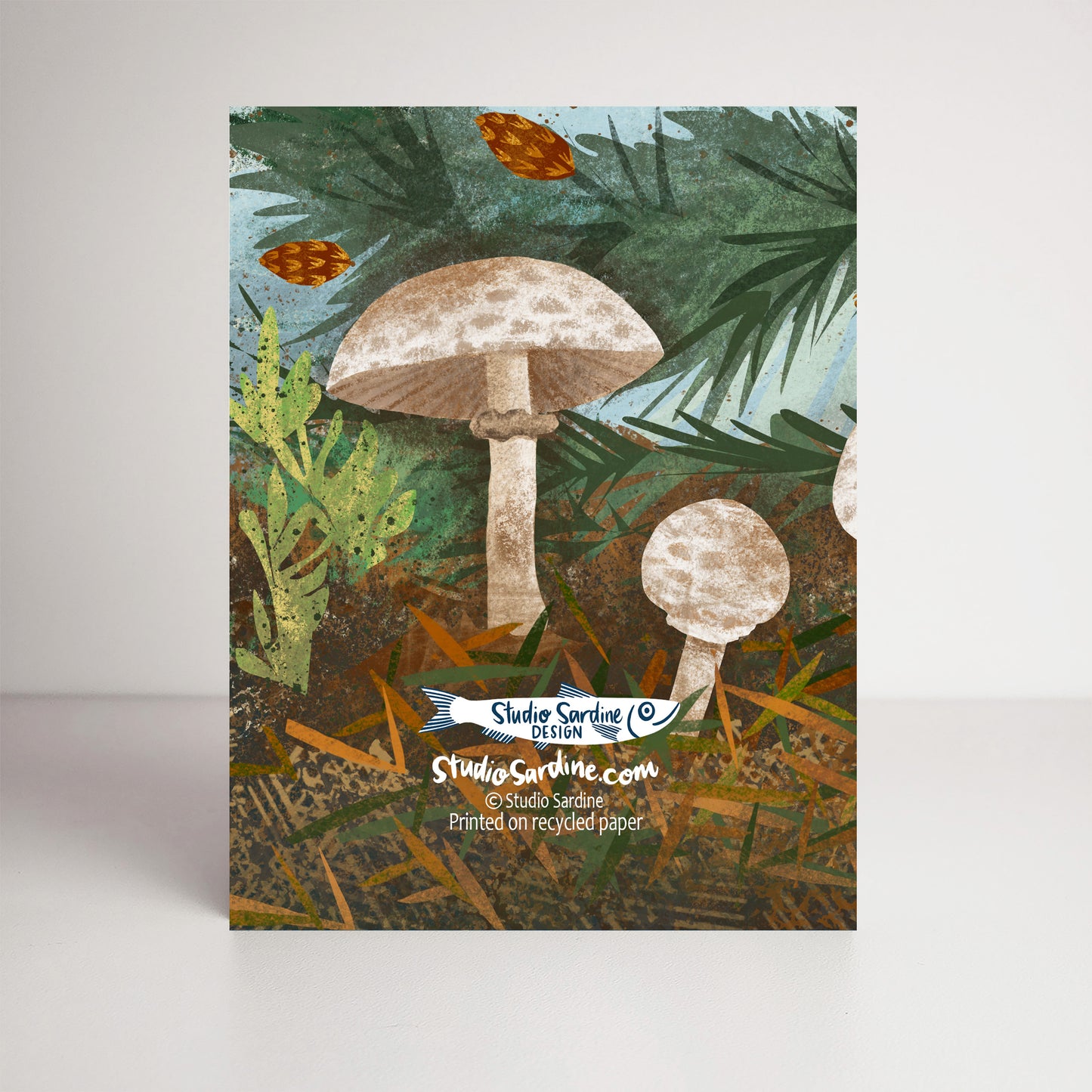 Shaggy Parasol Mushrooms A2 size (5.5" x 4.25") notecards