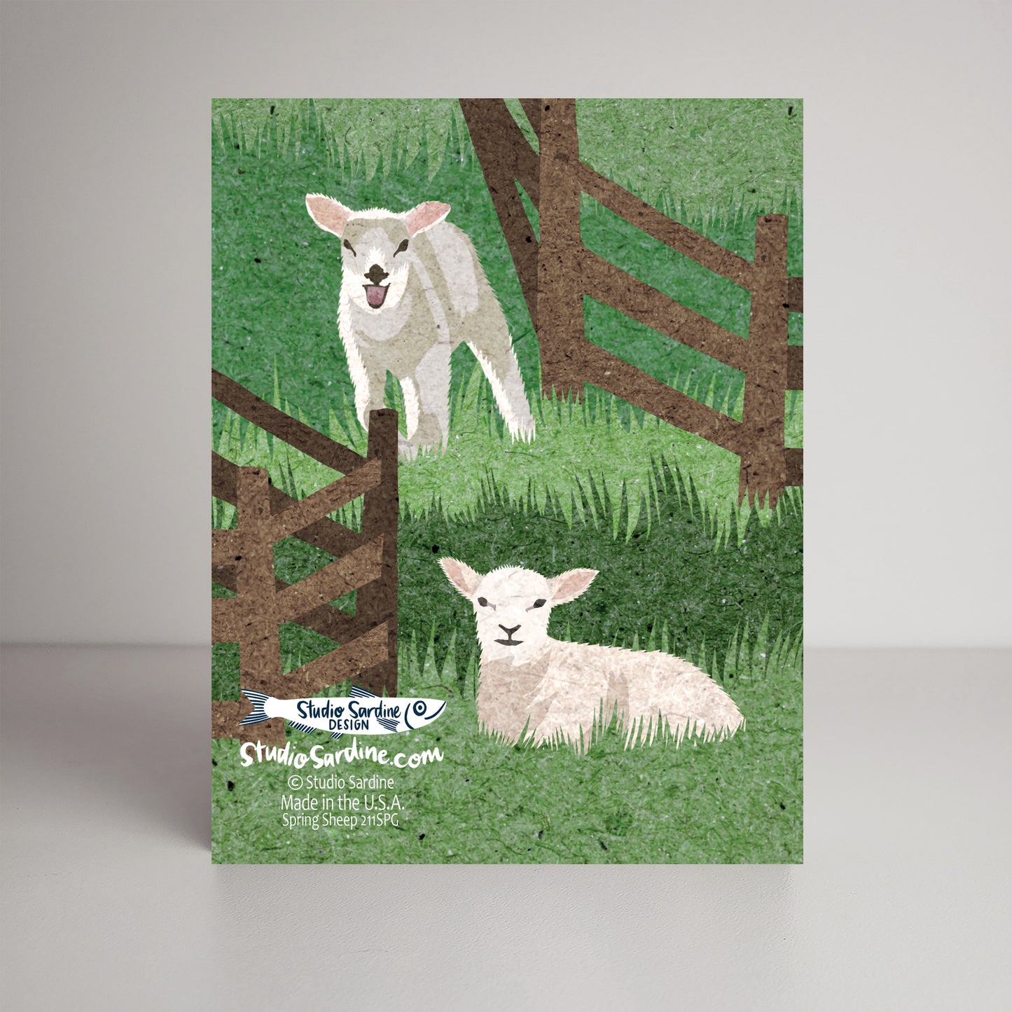 Spring Sheep A2 size (5.5" x 4.25") notecards