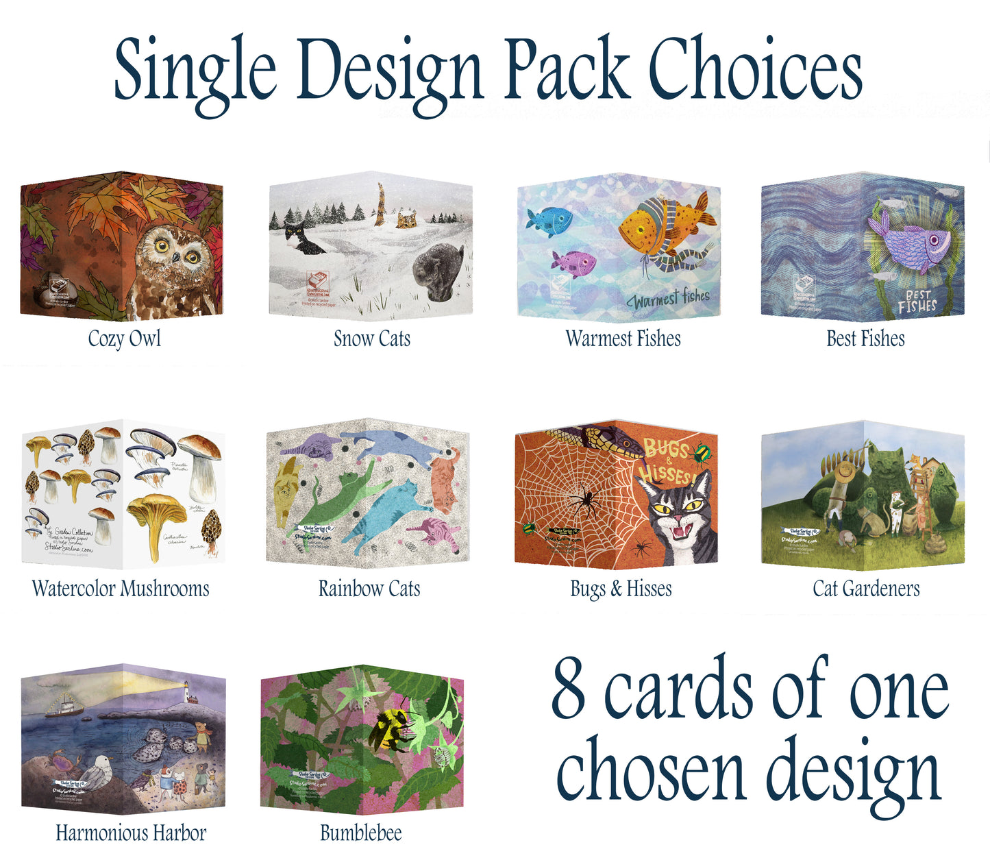 Single Design 8 card packs