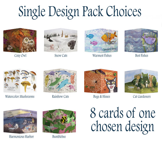 Single Design 8 card packs