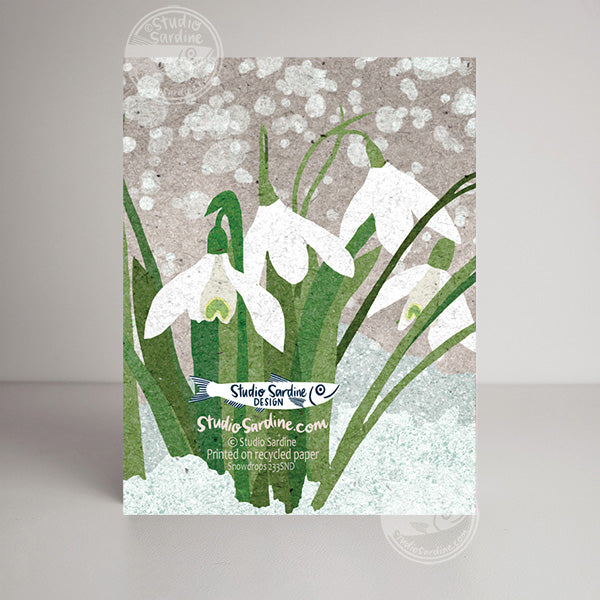 Snowdrops blank notecard, card for gardeners