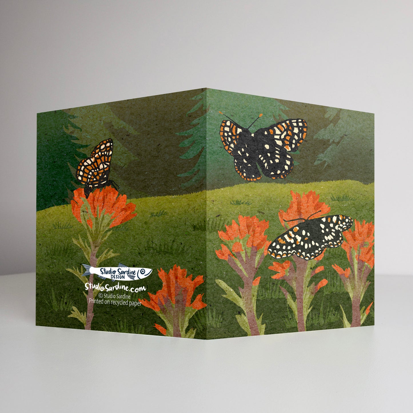 Taylor's Checkerspot A2 size (5.5" x 4.25") notecards