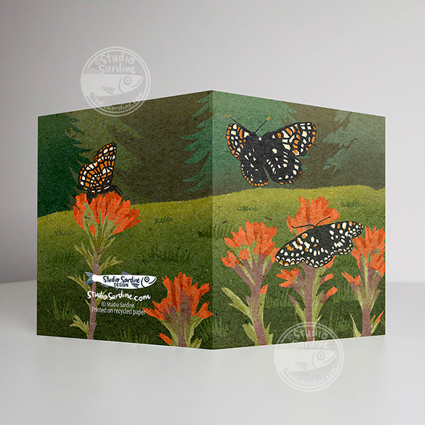 Taylor's Checkerspot A2 size (5.5" x 4.25") notecards