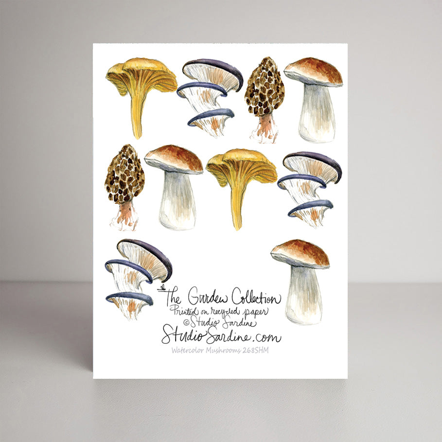 Watercolor Mushrooms A2 size (5.5" x 4.25") notecards