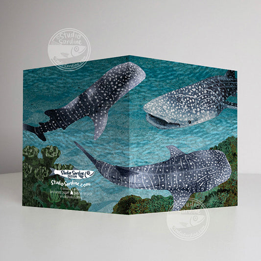 Whale Sharks A2 size (5.5" x 4.25") notecards