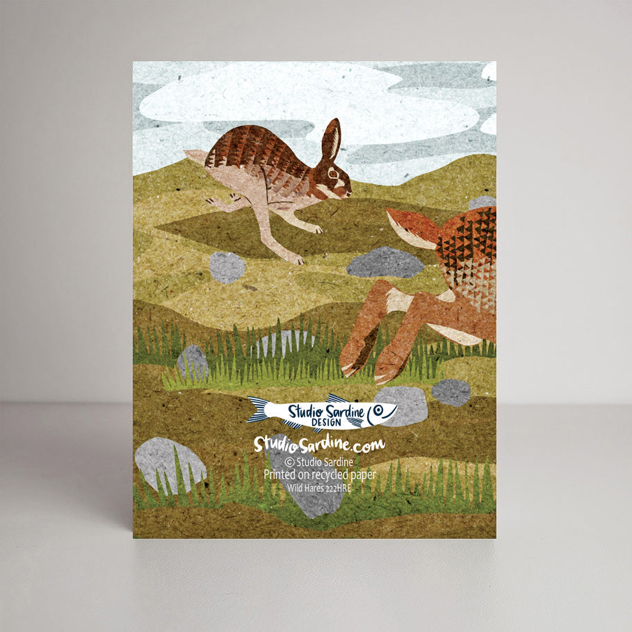 Wild Hares A2 size (5.5" x 4.25") notecards