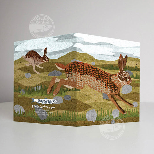 Wild Hares A2 size (5.5" x 4.25") notecards