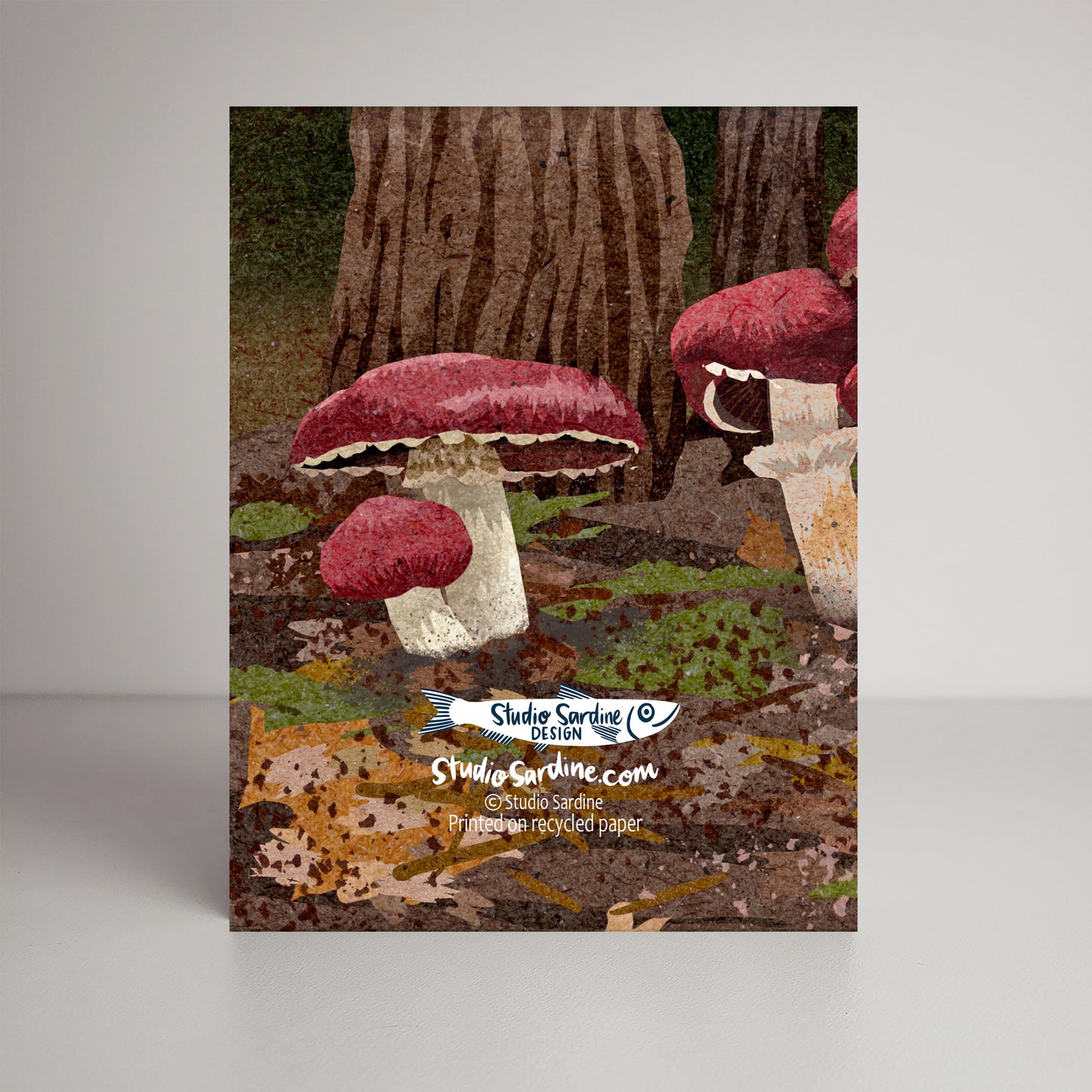 Wine Cap Mushrooms A2 size (5.5" x 4.25") notecards