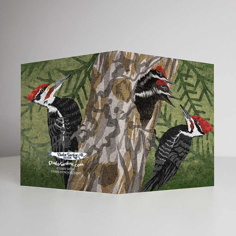 Pileated Woodpecker A2 size (5.5" x 4.25") notecards