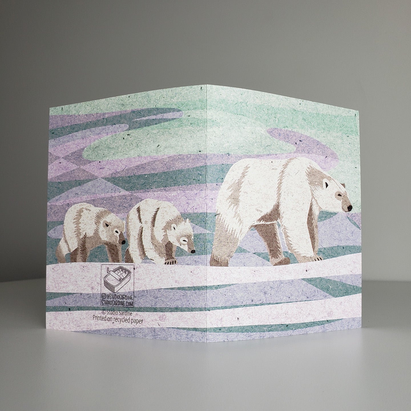 Polar Bears A2 size (5.5" x 4.25") notecards