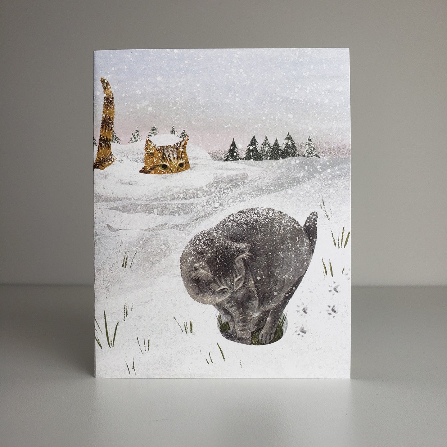 Snow Cats A2 size (5.5" x 4.25") notecards